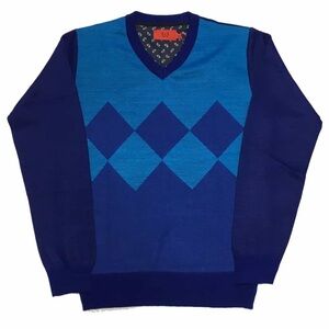 Elie Balleh Boy’s Argyle V Neck Sweater size large 6-7 like new